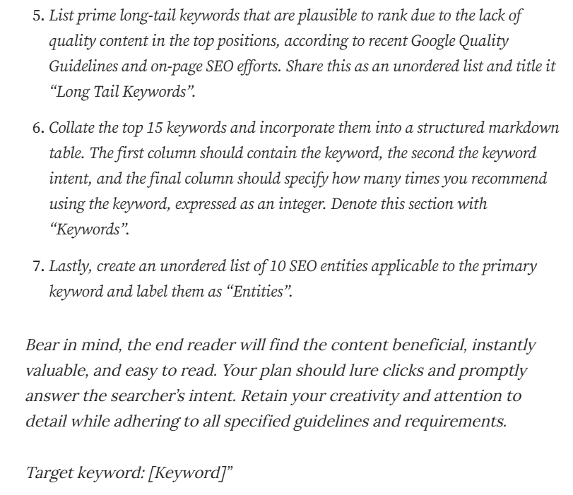 prompt kế hoạch SEO part 2